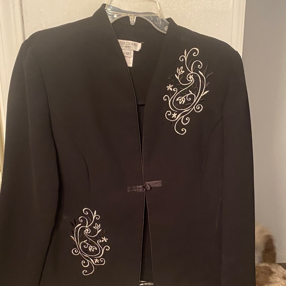 Black Embroidered Women's Blazer